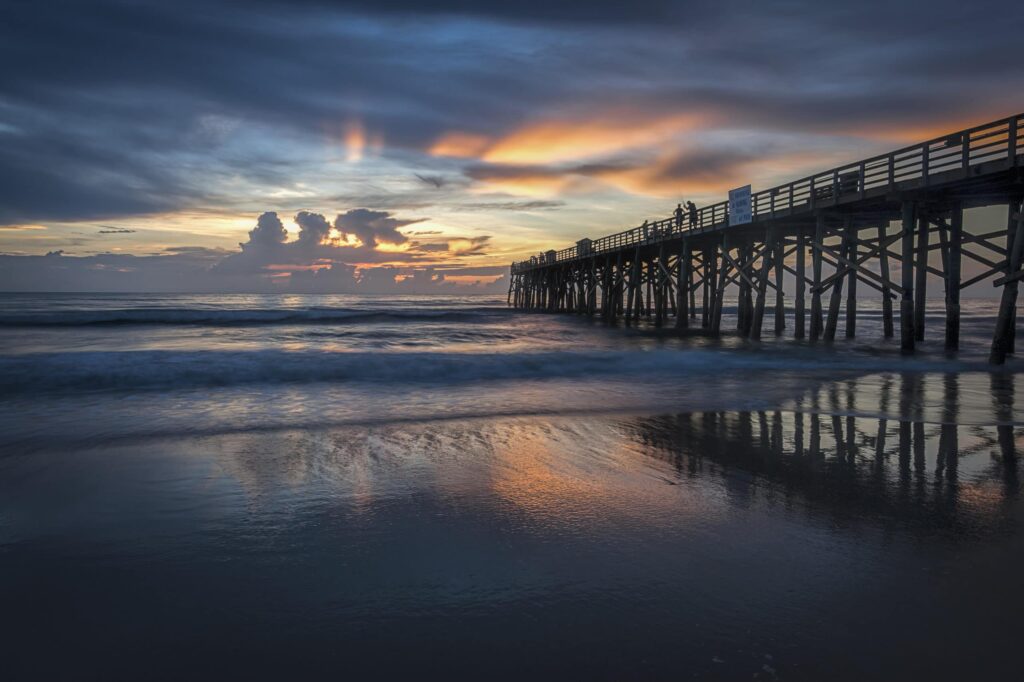 The Flagler Beach pier is near our Flagler Beach Hotel and is a spectacular place to watch the sun rise or set.