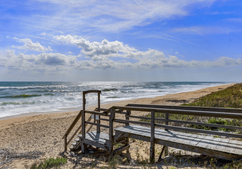 Flagler Beach Oceanfront Hotel. photo of our private beach access at our Flagler Beach hotel