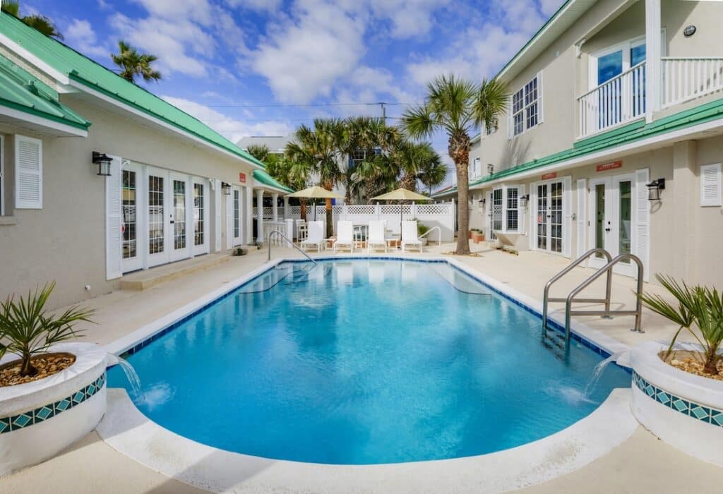 Florida Weekend Getaways for Couples, photo of our pool area at the best Flagler Beach Hotel